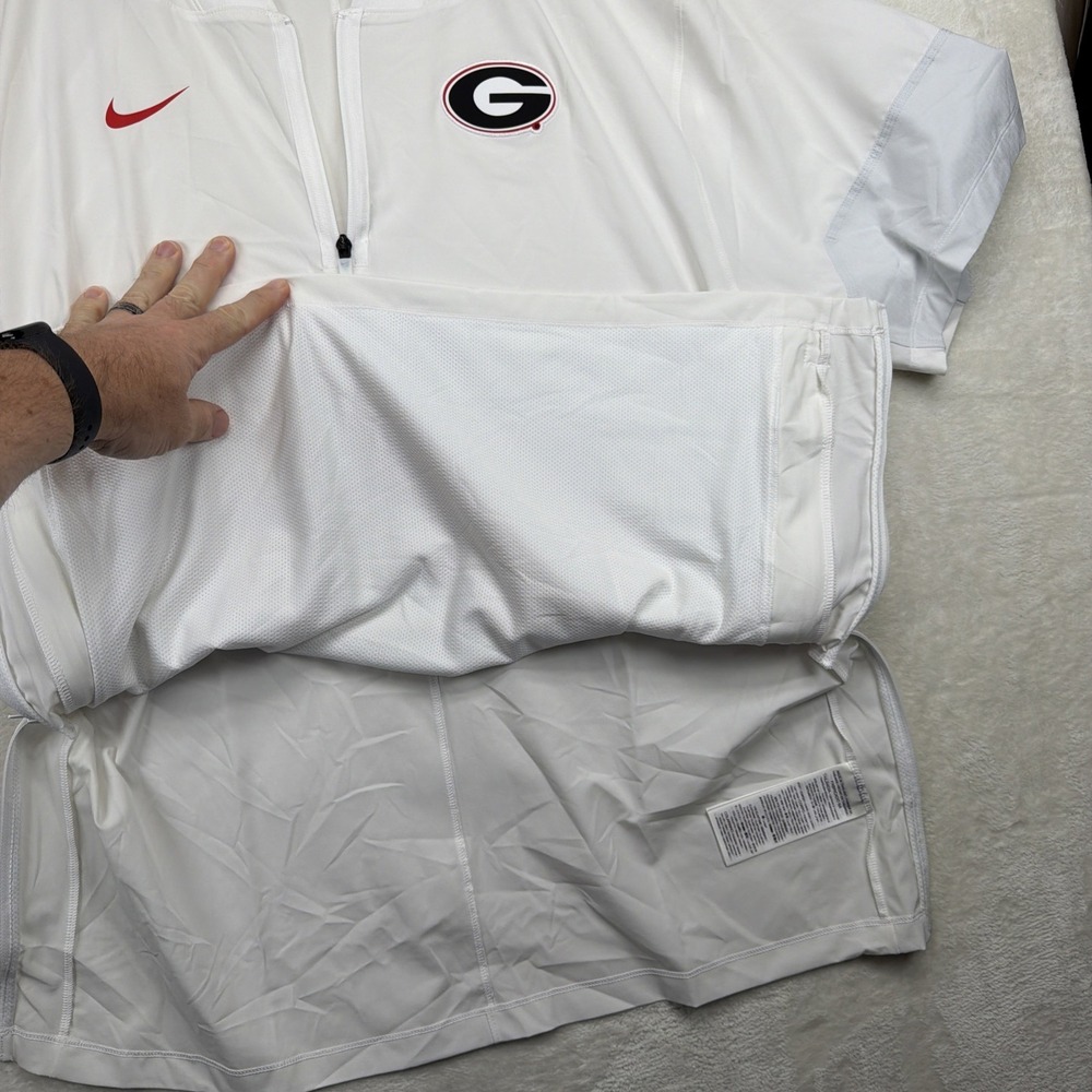 Georgia Bulldogs Nike Dri-FIT 1/4 Zip Pullover Men's XXL White Short Sleeve - Picture 8 of 11